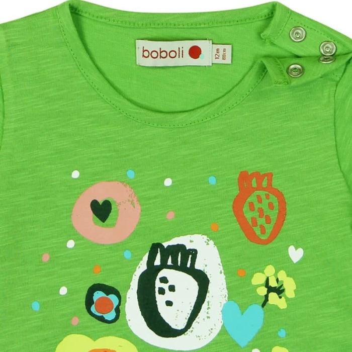 Tricou verde fetite cu imprimeu, Boboli [3]