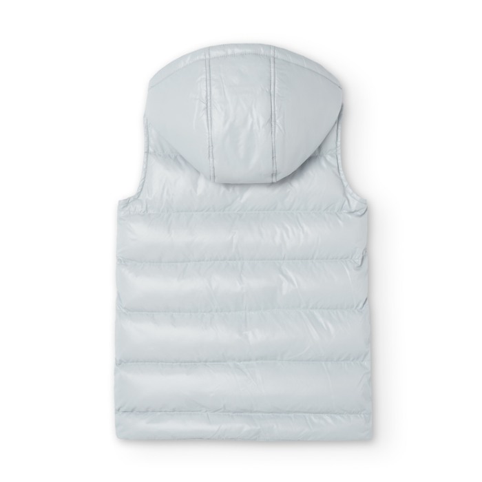 Vesta fete lunga, captuseala blanita, gluga detasabila, gri, Boboli [6]