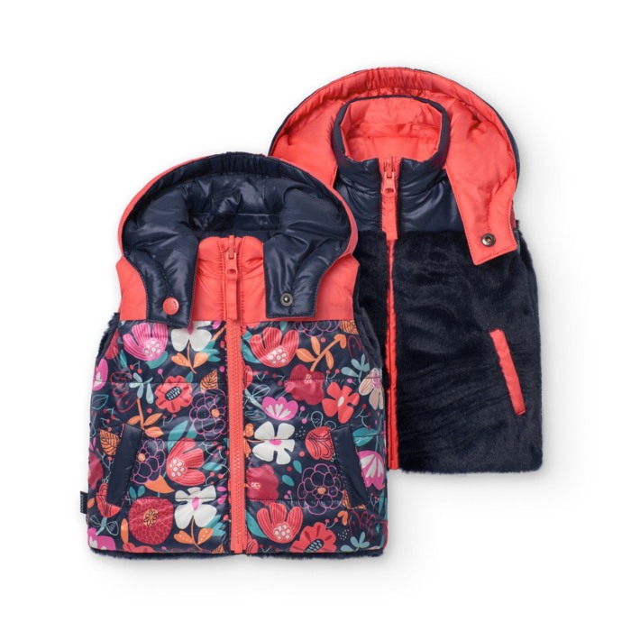 Vesta reversibila fete, imprimeu floral, Boboli [2]