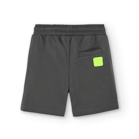 Pantaloni scurti baieti, bumbac, capse laterale, gri, brand Boboli [1]
