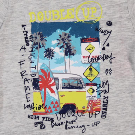 Tricou maneca scurta bebe baiat, bumbac 100%, print grafic, brand Boboli [2]