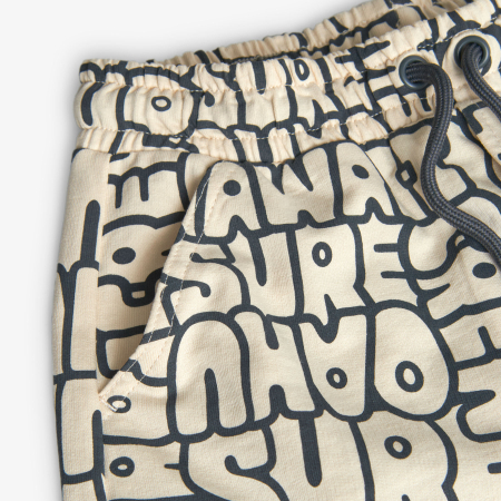 Pantaloni scurti baieti 2-14 ani, bumbac better cotton, imprimeu text, bej, brand Boboli [2]