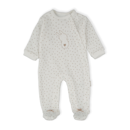Salopeta - Salopeta bebe fetita cu botosei, bumbac catifelat, imprimeu V, brand Babybol