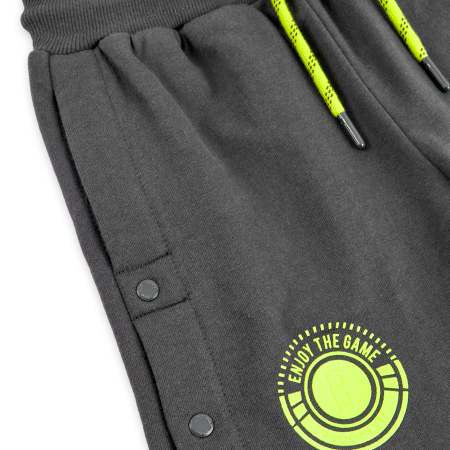 Pantaloni scurti baieti, bumbac, capse laterale, gri, brand Boboli [2]