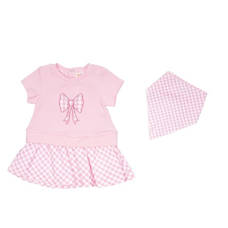 Fete - Babybol Rochie maneca scurta cu batic, roz