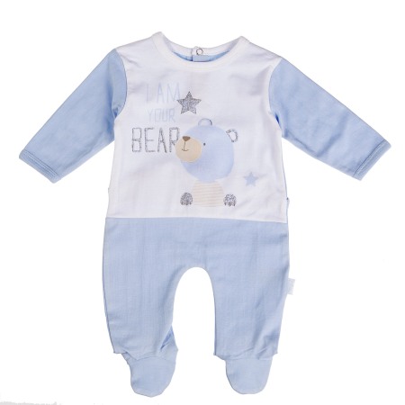 Fete/Baieti 0-24 luni - Babybol Salopeta bebe baiat cu maneca lunga si botosei, blue