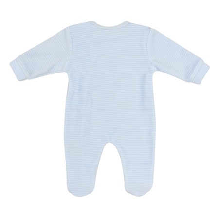 Babybol, Salopeta catifea bebe baiat cu botosei, dungi blue [1]