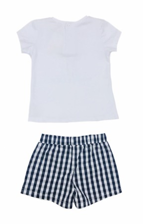 Babybol Set 3 piese fete tricou & pantalon scurt& bandana, navy [2]