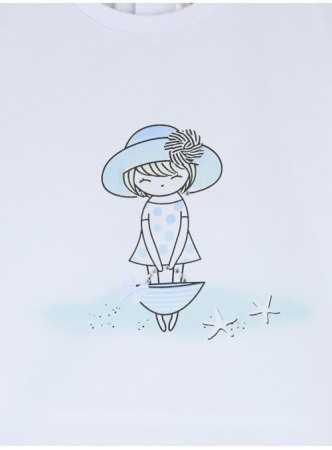 Babybol Set 3 piese fete tricou & pantalon scurt& bandana, navy [7]