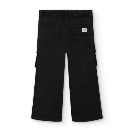 Blugi fete Cargo, evazati, negri, Boboli [1]