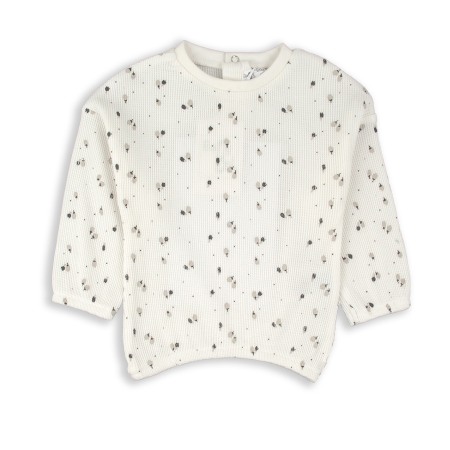 Fete - Bluza bebe fetita, bumbac oeko-tex, ivoire, brand Babybol