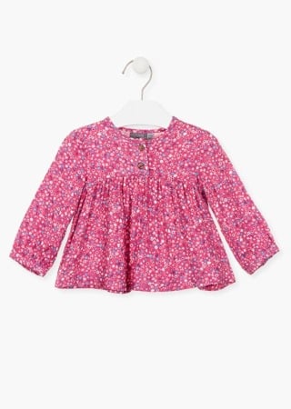 Fete/Baieti 0-24 luni - Bluza bebe fetita, imprimeu floral,roz Losan