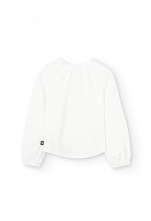 Bluza chic alba din bumbac cu imprimeu fetita, Boboli [1]