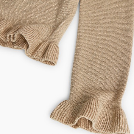 Bluza eleganta fete, tricot fin, volanase, auriu, brand Boboli [4]