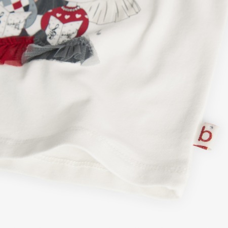 Bluza eleganta fetite, bumbac better cotton,imprimeu fetite cu stasuri, alb natural, Boboli [4]