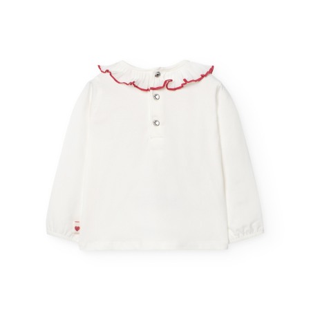 Bluza eleganta fetite, bumbac better cotton,imprimeu fetite cu stasuri, alb natural, Boboli [1]