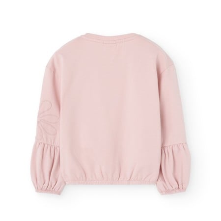 Bluza fete 4-16 ani bumbac vatuit, broderie florala, maneci bufante, roz Boboli [1]