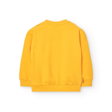 Bluza maneca lunga fetite, bumbac, imprimeu floral, galbena, Boboli [3]