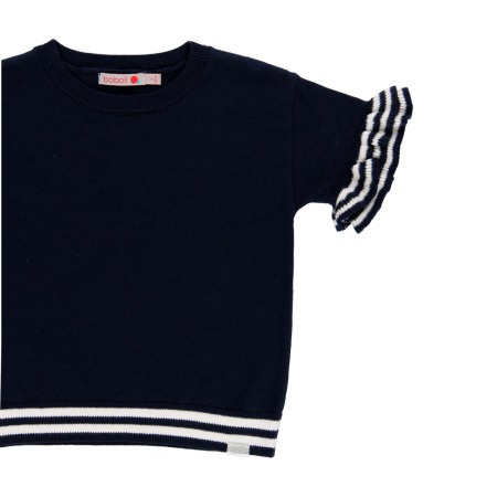 Bluza tricot cu maneca scurta, navy, Boboli [3]