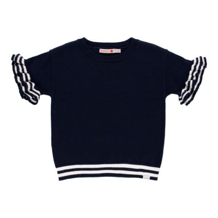 OUTLET - Bluza tricot cu maneca scurta, navy, Boboli