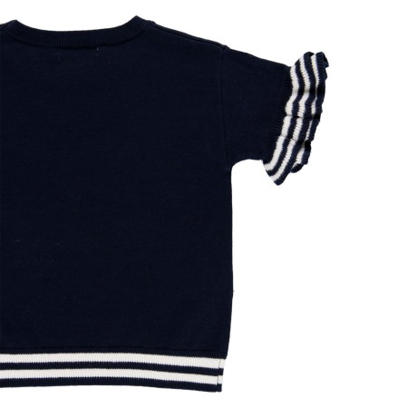 Bluza tricot cu maneca scurta, navy, Boboli [2]