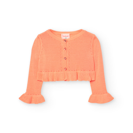 Pulovere/Bolero tricot - Bolero elegant rochie fetite, tricot, volanas, culoare portocalie, brand Boboli
