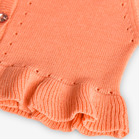 Bolero elegant rochie fetite, tricot, volanas, culoare portocalie, brand Boboli [3]