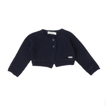 Fete/Baieti 0-24 luni - Bolero fetite tricotat Babybol, bumbac 100%, navy