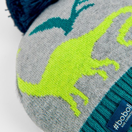 Caciula tricot baieti, imprimeu dinozauri, gri/verde, Boboli [1]