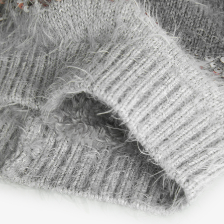 Caciula tricot fete, paiete multicolor, captuseala blanita, gri, brand Boboli [3]