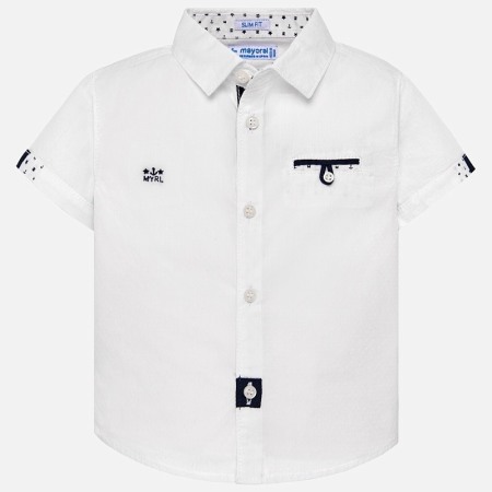 Fete/Baieti 0-24 luni - Camasa baiat cu maneca scurta, alba , Mayoral