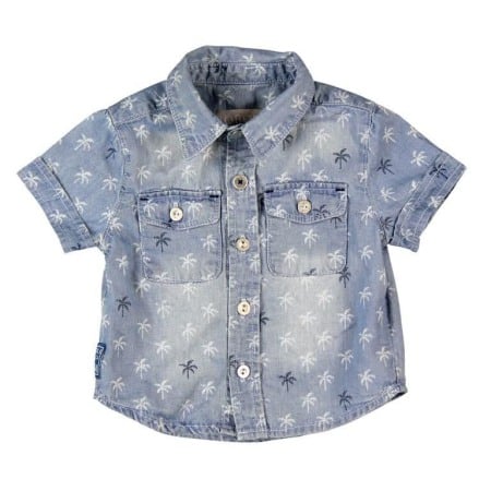 Baieti - Camasa baieti jeans, imprimeu palmieri, Boboli