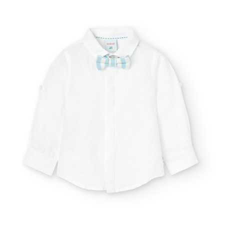 Baieti - Camasa bebe baieti cu papion, in, alba, brand Boboli