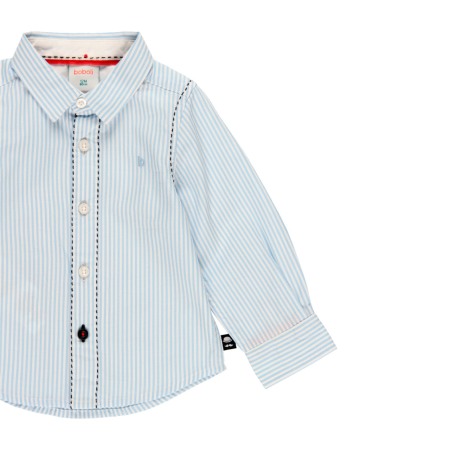 Camasa bumbac maneca lunga baiat, dungi bleu, Boboli [2]