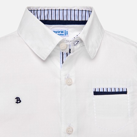 Camasa cu maneca lunga baiat 6-36 luni , Mayoral, alba [2]