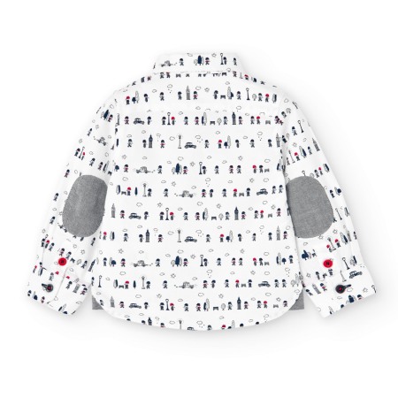 Camasa eleganta baiat, bumbac, imprimeu London, Boboli [1]