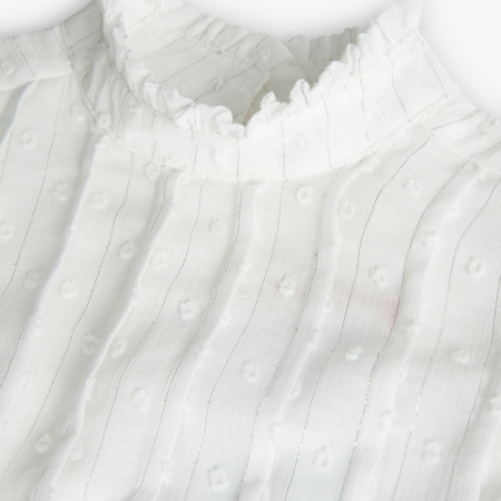 Camasa eleganta fete, chifon, insertii argintii, ivoire, brand Boboli [2]