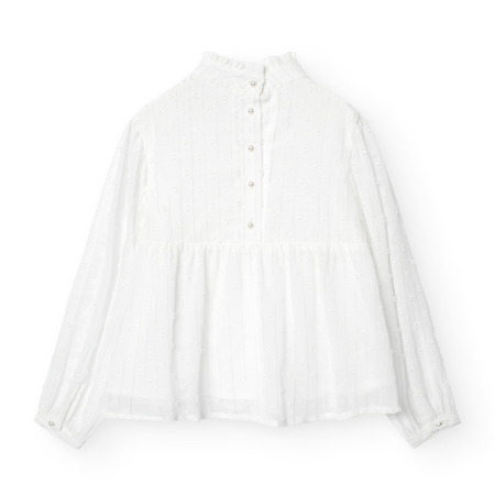 Camasa eleganta fete, chifon, insertii argintii, ivoire, brand Boboli [1]