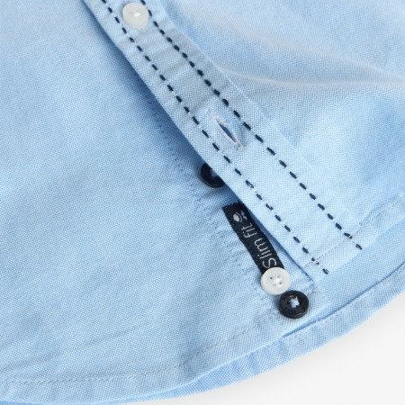 Camasa maneca lunga baieti, bumbac better cotton, blue, brand Boboli [3]