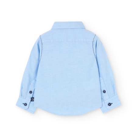 Camasa maneca lunga baieti, bumbac better cotton, blue, brand Boboli [1]