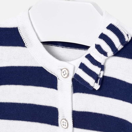 Cardigan din tricot cu fundita fete, Mayoral, dungi navy [2]