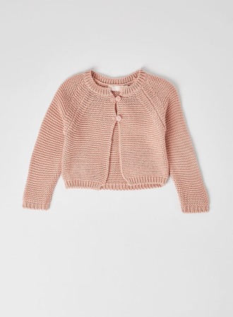 Pulovere/Bolero tricot - Cardigan fete roz tricotat , Babybol