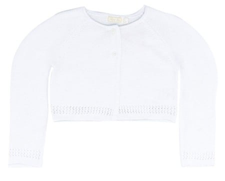 Pulovere/Bolero tricot - Cardigan tricot bumbac alb, Babybol