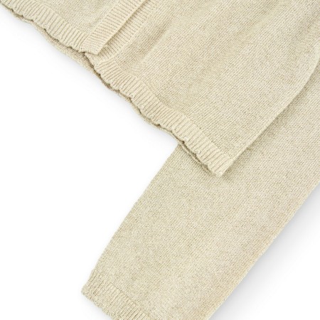 Cardigan tricot fete CHIC, bej cu insertii aurii, Boboli [3]