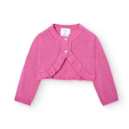Pulovere/Bolero tricot - Cardigan tricot fetite, fucsia, Boboli