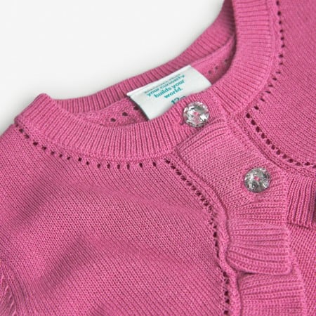 Cardigan tricot fetite, fucsia, Boboli [2]