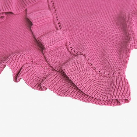 Cardigan tricot fetite 1-8 ani, volanase, culoare fucsia, brand Boboli [3]