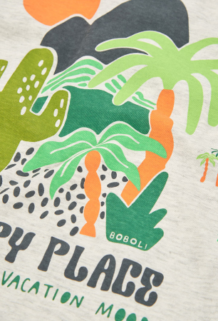 Compleu 2 piese vara baieti 1-10 ani ani, tricou cu bermuda verde, gri, brand Boboli [4]