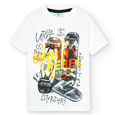 Compleu baiat vara, tricou maneca scurta cu sort galben, bumbac, Boboli [2]