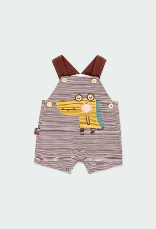 Compleu bebe baiat 0-24 luni , bumbac organic, salopeta cu tricou, Boboli [2]